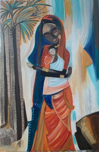 Maternal Instincts by Tania Thenabadu, Painting for Sale on Singulart