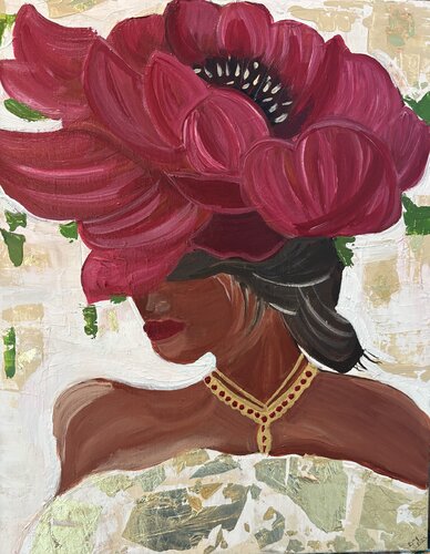 Ascot - The Lady in Red di Tania Thenabadu, Pittura in vendita su Singulart
