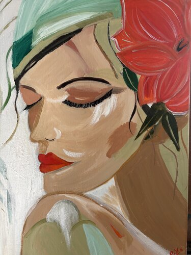Her Quiet Bloom by Tania Thenabadu, Painting for Sale on Singulart