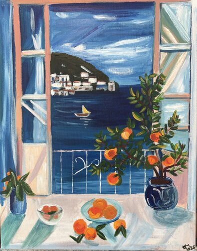Mediterranean Summer Vibes par Tania Thenabadu, Peinture en vente sur Singulart