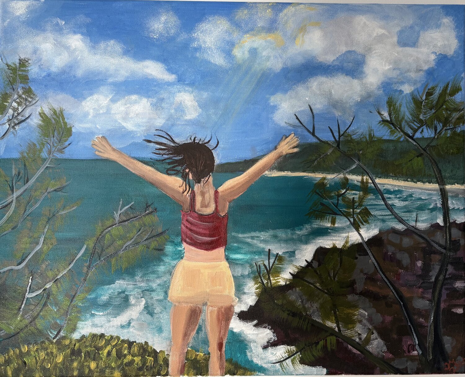When the wind carries me Tania Thenabadu Dipinto originale in vendita