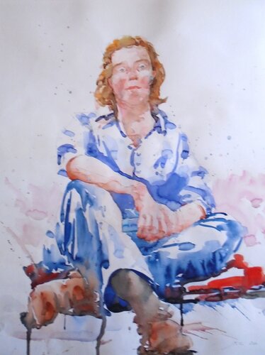 Frau sitzend von Tilo Ettl, Malerei kaufen auf Singulart