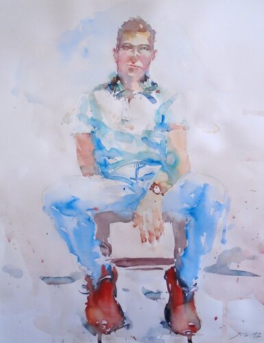 Mann mit Armbanduhr by Tilo Ettl, Work on Paper for Sale on Singulart