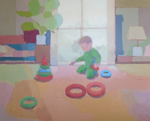 Spielender Knabe II par Tilo Ettl, Peinture en vente sur Singulart
