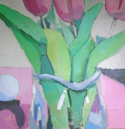 Tulpen im Glas von Tilo Ettl, Malerei kaufen auf Singulart