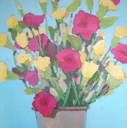 Nelken im Topf di Tilo Ettl, Pittura in vendita su Singulart
