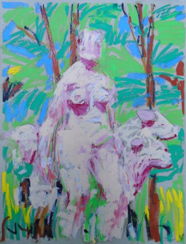 Frau Schafe Wald by Tilo Ettl, Work on Paper for Sale on Singulart