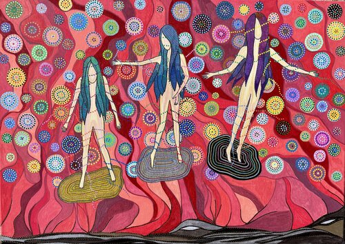The Weavers of Dawn van Dragana Olah, Tekening te koop op Singulart