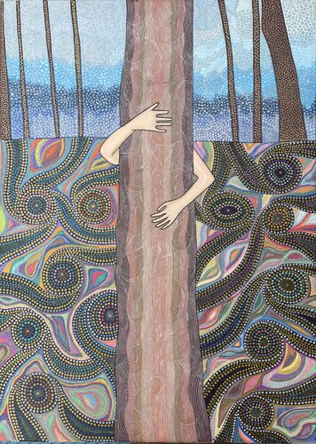 Embrace of the Living Axis van Dragana Olah, Tekening te koop op Singulart