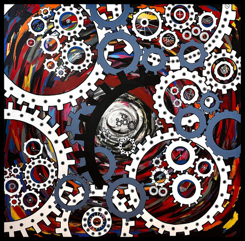 vortex et engrenages von Reyolenjoy, Malerei kaufen auf Singulart