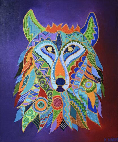 Lykos, the Wolf and Companion of the Gods by Katja Nagel, Painting for Sale on Singulart