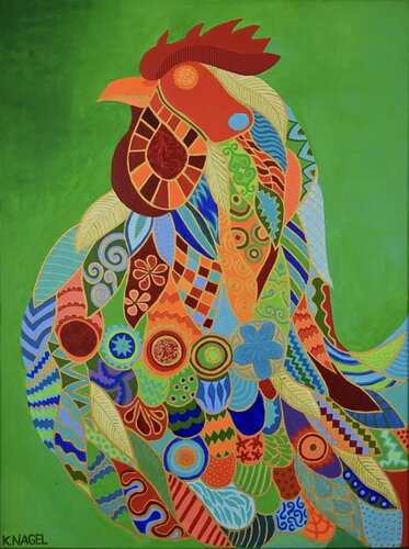 The Cock of Helios van Katja Nagel, Schilderij te koop op Singulart