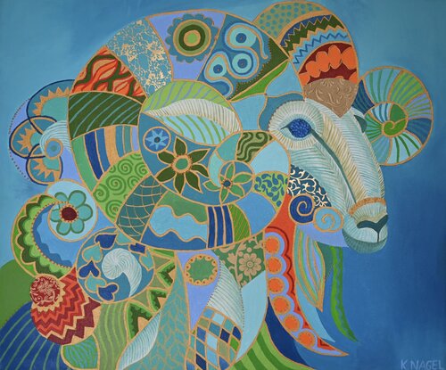 The Sheep of Polyphemus van Katja Nagel, Schilderij te koop op Singulart