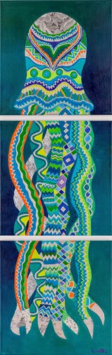 Triptych Thetis before the fight van Katja Nagel, Schilderij te koop op Singulart