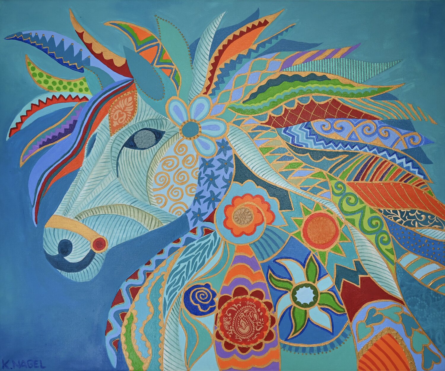 The Horse Balios of Achilles Katja Nagel Originalgemälde zu verkaufen
