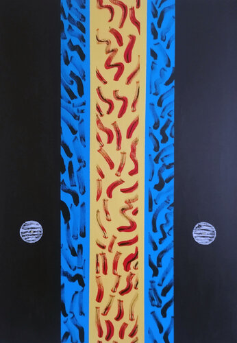 A Fragile Balance - The Game of Sky Traces de Tanja Špenko, Pintura a la venta en Singulart