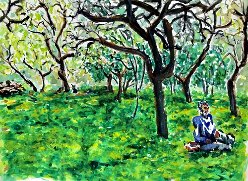 Rest in the orchard van Alejandro Mariotti, Schilderij te koop op Singulart