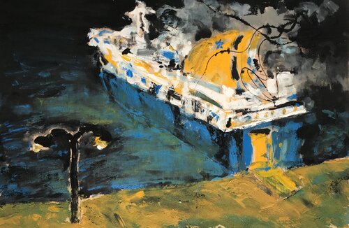 Arriving or setting sail? van Alejandro Mariotti, Schilderij te koop op Singulart