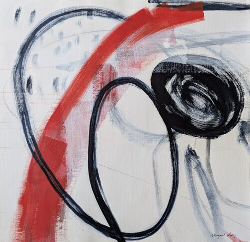 Variance in Blue and Red No. 6, 2020 de Margaret Lipsey, Obra en papel a la venta en Singulart