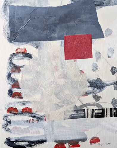 Variance in Blue and Red No. 2, 2020 de Margaret Lipsey, Obra en papel a la venta en Singulart