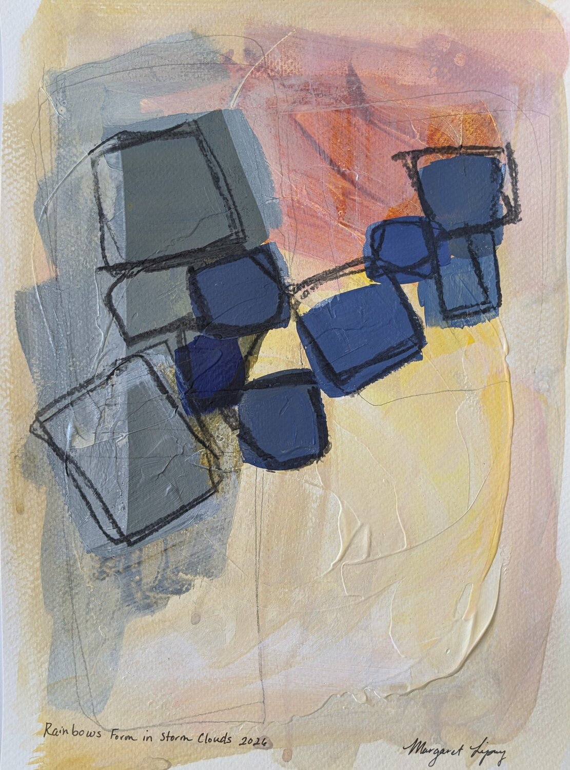 Rainbows From in Storm Clouds Margaret Lipsey Peinture originale à vendre
