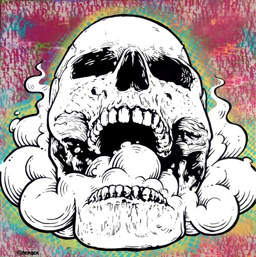 Psychedelic Skull von Christian Berger, Malerei kaufen auf Singulart