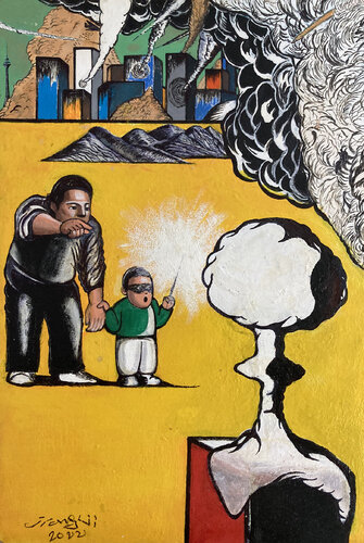 The Ttrip With Dad di JIANG LI, Pittura in vendita su Singulart