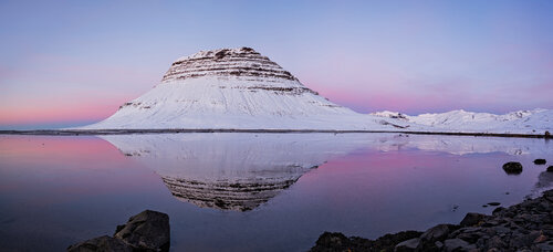 Kirkjufell Mountain at Sunset from a Different Point of  View, Iceland van Luigi Morbidelli, Fotografie te koop op Singulart