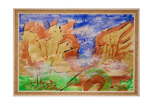 Lagerfeuer im Canyon van Helga Katharina Rauter, Schilderij te koop op Singulart