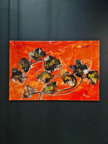 dynamische Wunderblume von Helga Katharina Rauter, Malerei kaufen auf Singulart