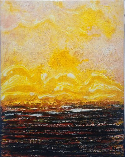 Sonne am Horizont van Helga Katharina Rauter, Schilderij te koop op Singulart