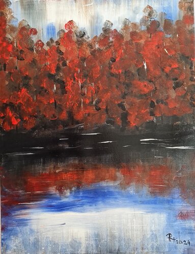 Herststimmung am Waldsee par Helga Katharina Rauter, Peinture en vente sur Singulart