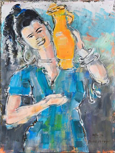 Vendeuse de rue van Rachid Allagui, Schilderij te koop op Singulart