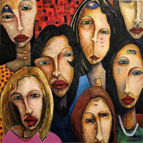 Faces of JoJo's di Nicholas Broughton, Pittura in vendita su Singulart
