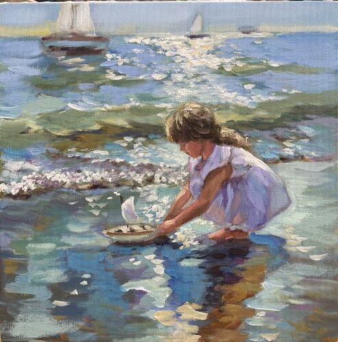 Toy Boat van Maria Reznik, Schilderij te koop op Singulart