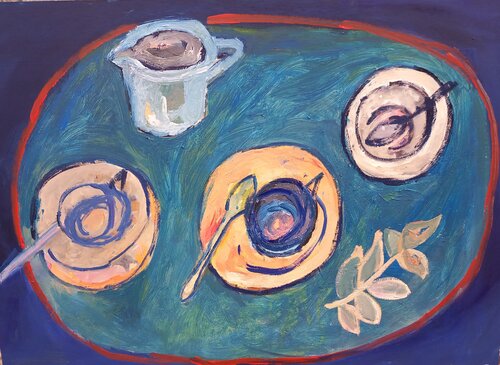 Café con leche y café solo von Juan Tanarro, Malerei kaufen auf Singulart