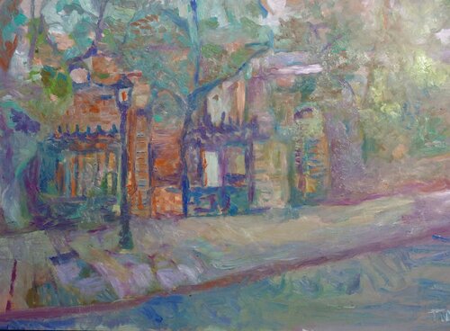 La casa con que soñó la poetisa Clara Bethancourt van Juan Tanarro, Schilderij te koop op Singulart