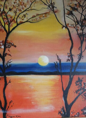 Golden Serenity van Nazia Waqas, Schilderij te koop op Singulart