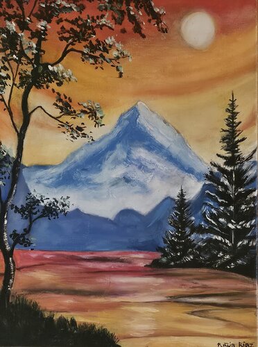 Whisper of the peaks van Nazia Waqas, Schilderij te koop op Singulart