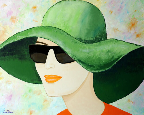 Lady with Sunglasses von Marion Dahmen, Malerei kaufen auf Singulart