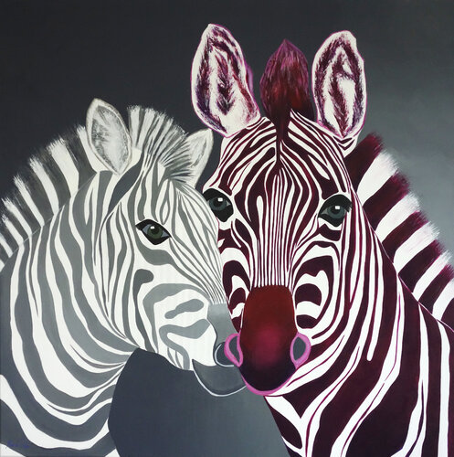 Zebras par Marion Dahmen, Peinture en vente sur Singulart
