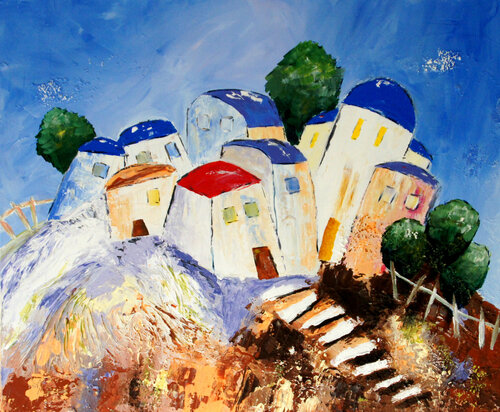 Griechische Insel 1 von Marion Dahmen, Malerei kaufen auf Singulart