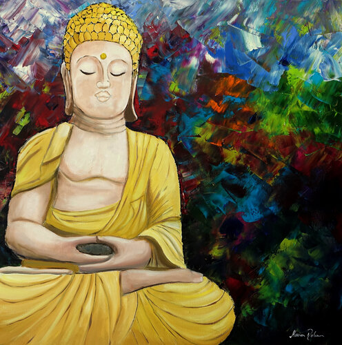 Kleiner Buddha di Marion Dahmen, Pittura in vendita su Singulart