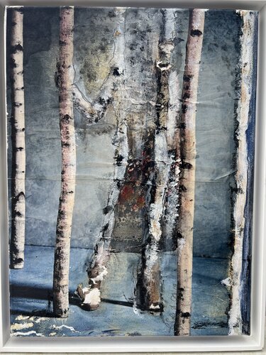 Birkenmodell I - Auflösung by Anni Salewski, 油畫 for Sale on Singulart