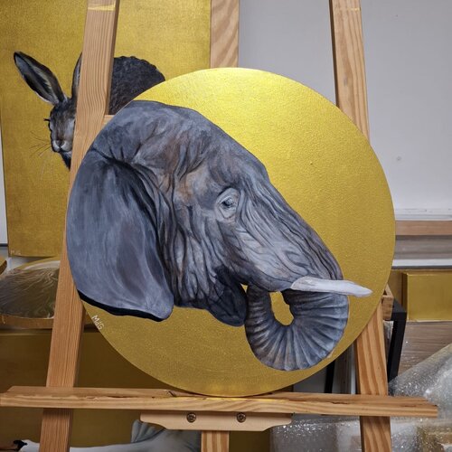 Eléphant d'Afrique van Marguerite de Geuser, Schilderij te koop op Singulart