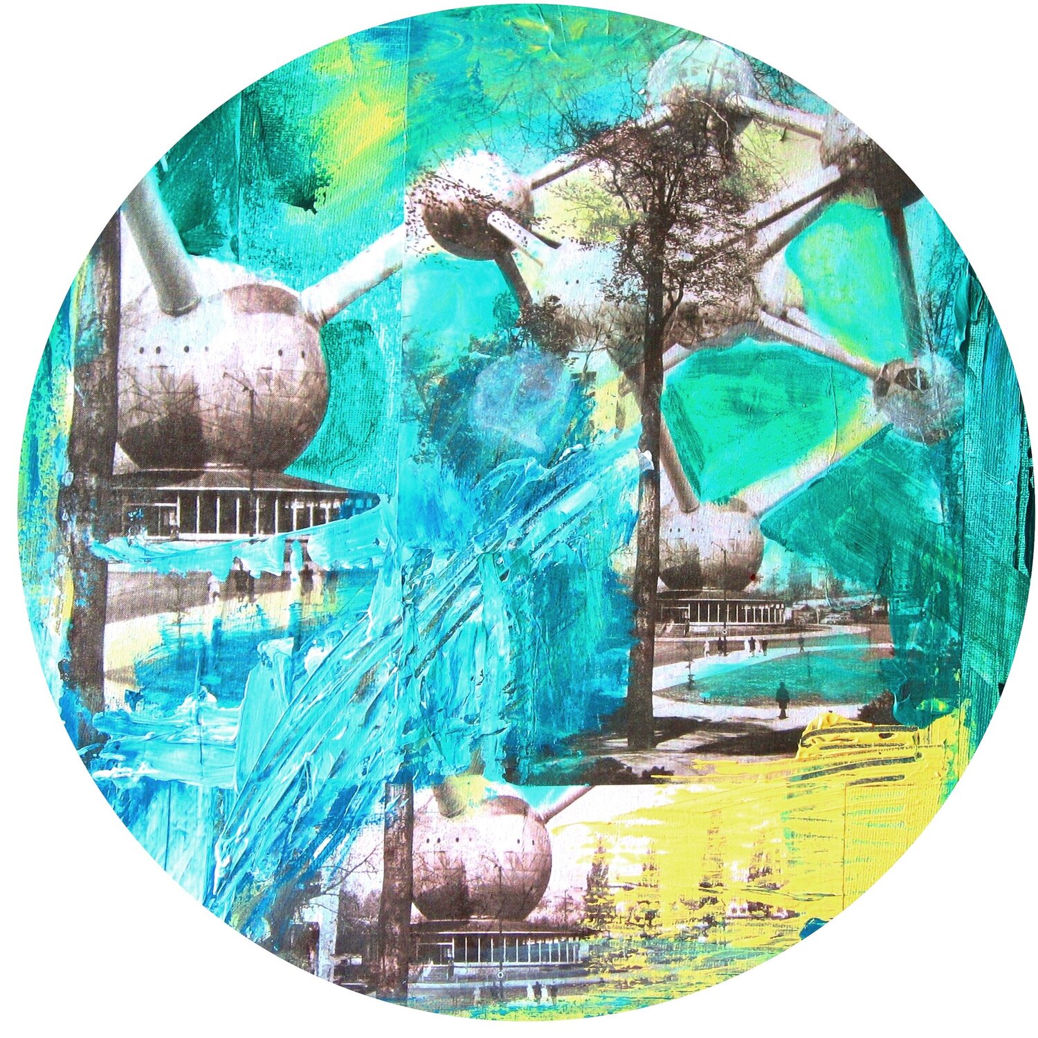 "Atomium" Technique mixte sous dibond Bernadette REGINSTER-DEVROEDE