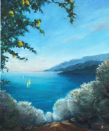 Les citronniers von Nathalie Le Nallio Mazza, Malerei kaufen auf Singulart