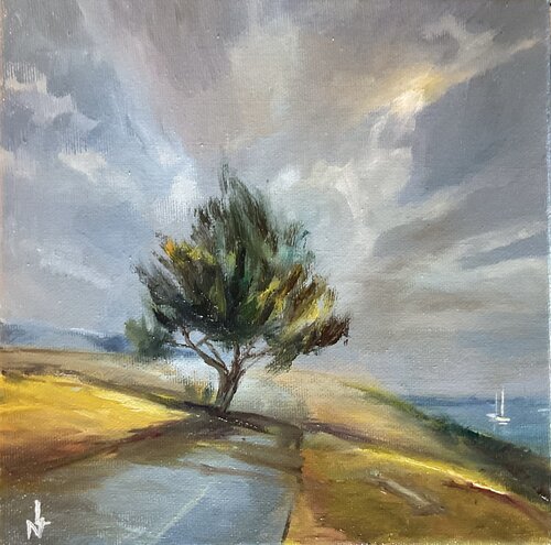 Arbre sous le vent von Nathalie Le Nallio Mazza, Malerei kaufen auf Singulart
