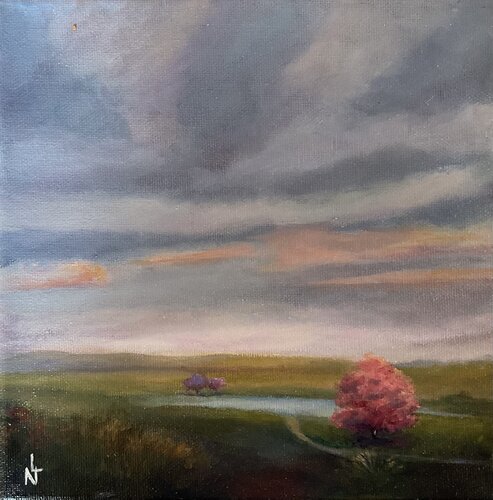 Arbre rose van Nathalie Le Nallio Mazza, Schilderij te koop op Singulart