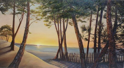 Promenade côtière van Nathalie Le Nallio Mazza, Schilderij te koop op Singulart